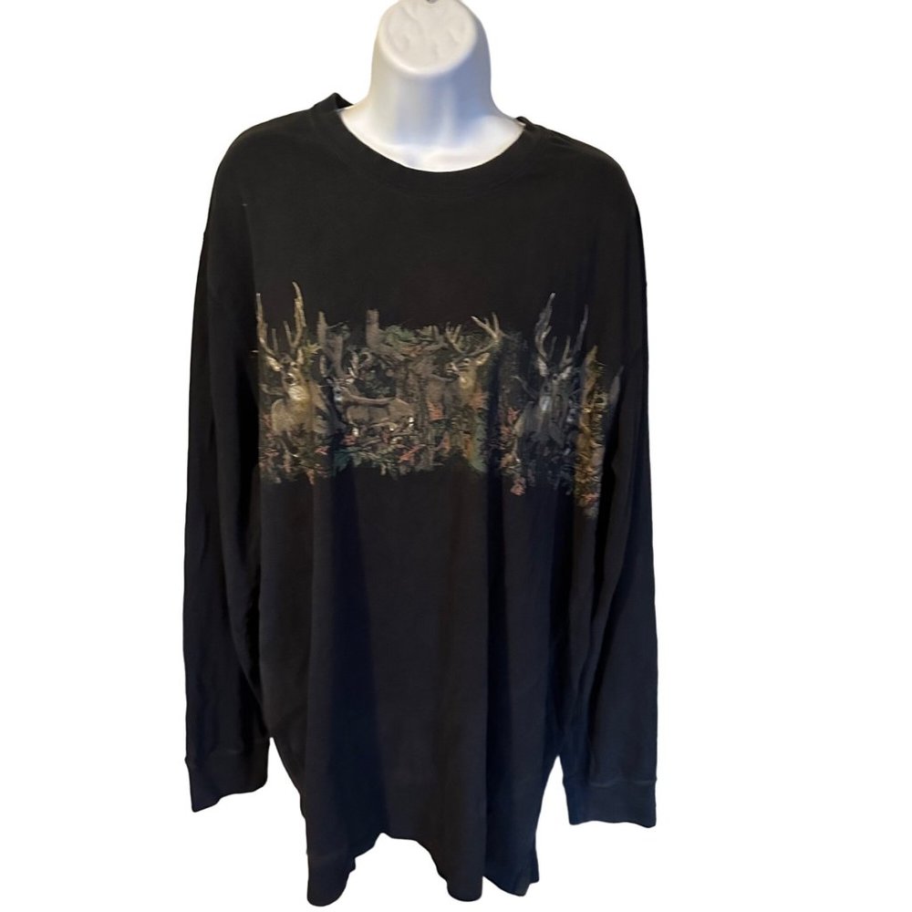 Legacy Falls hunting deer woods black green brown shirt size XXL